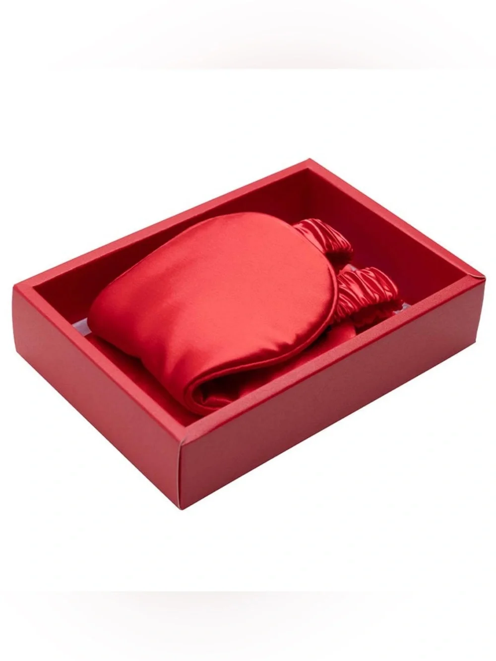 BLISSY 100% PURE MULBERRY SILK SLEEP MASK w/Travel Pouch in RED! NEW/SEALED BOX!